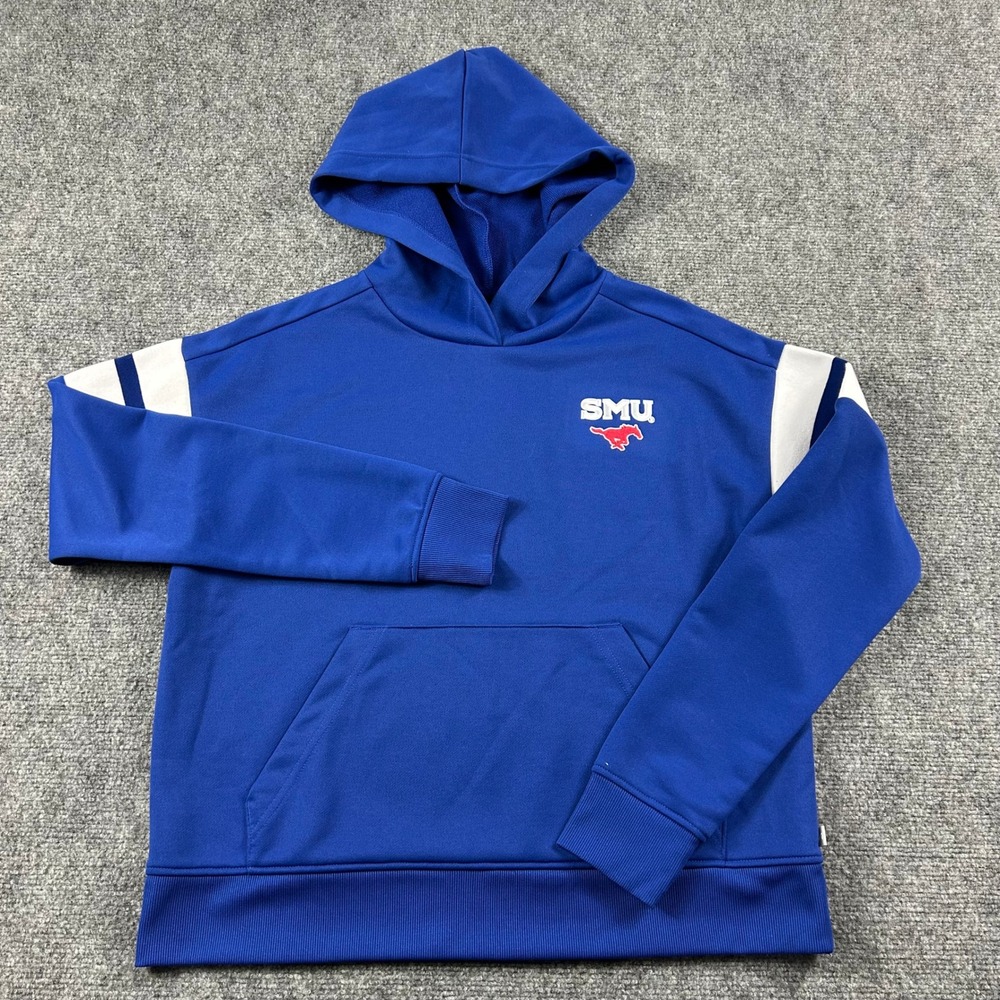 Antigua‎ SMU Mustangs Hoodie Womens Medium Blue Goddess Pullover NCAA Fan Gear
